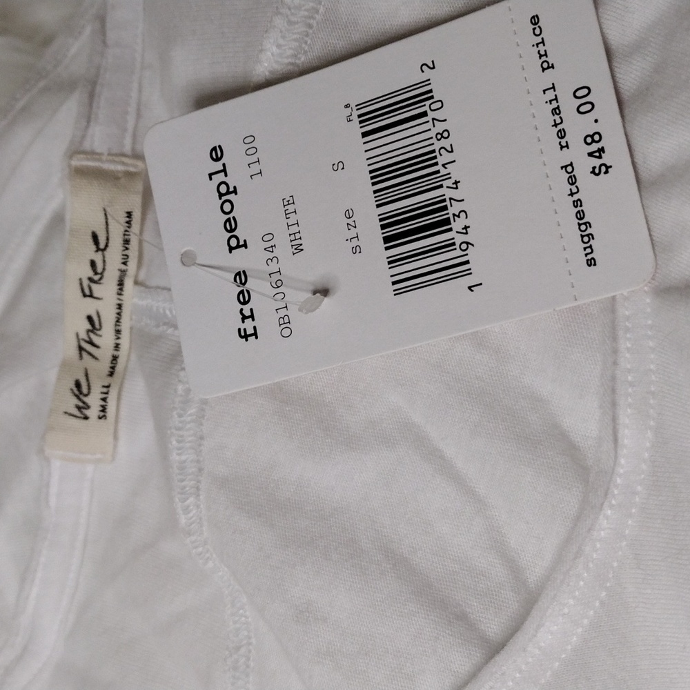 NWT Free People Womens Sonnet Ruched Scoop Neck T-Shirt Sz S - Picture 5 of 8
